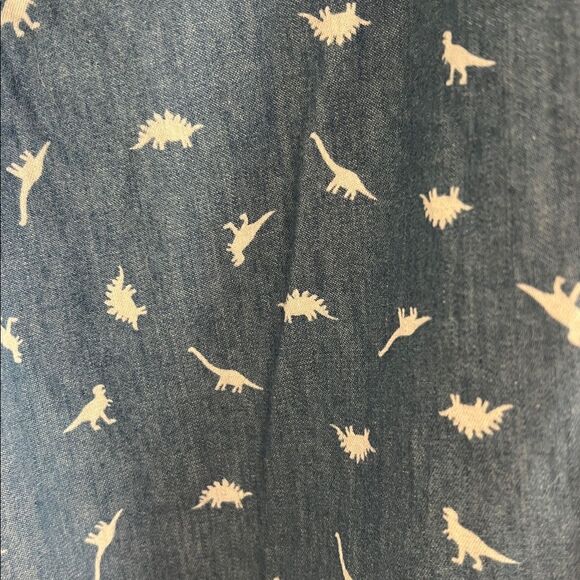 ModCloth Chambray Dino Button Down sleeveless top. - Picture 6 of 7